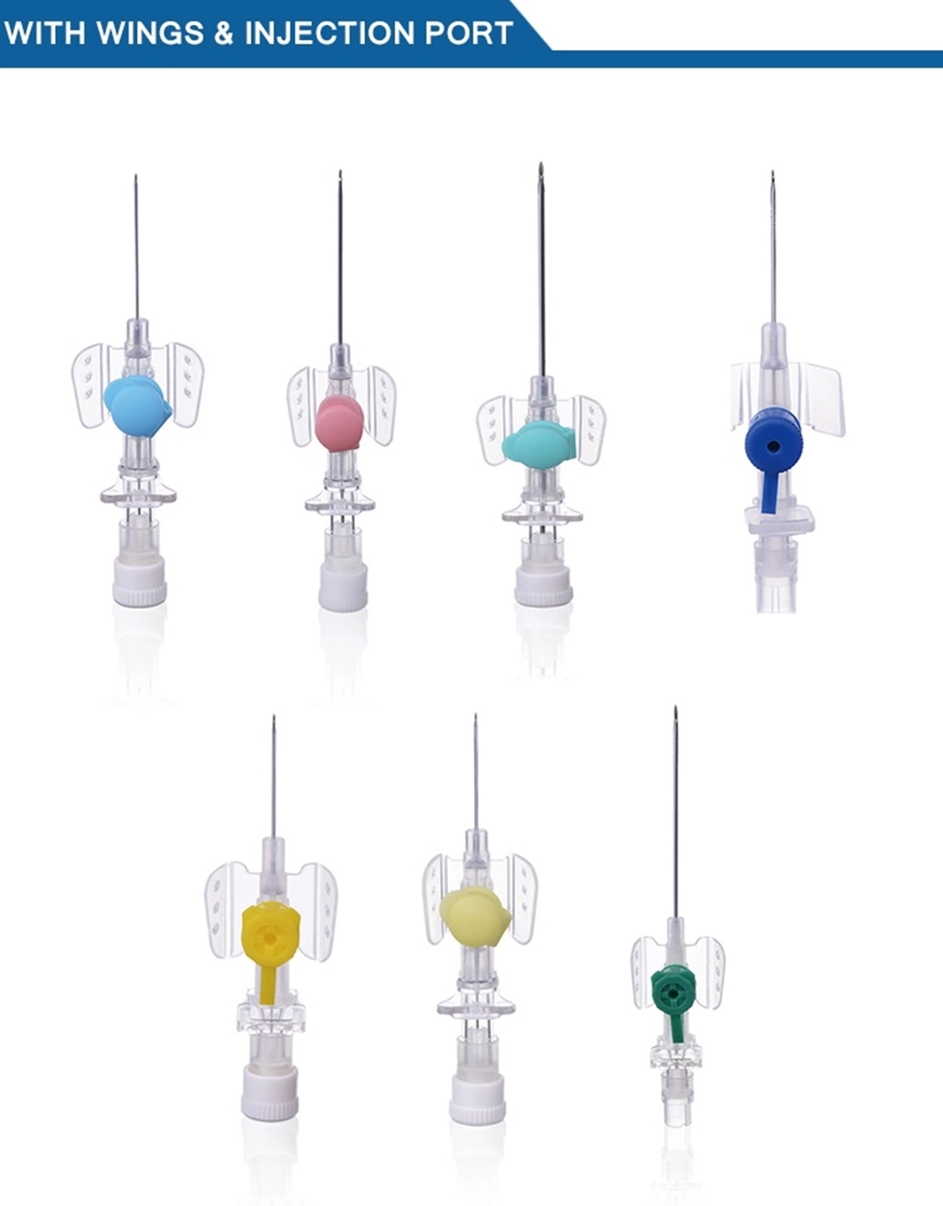 Consumable Disposable Sterile IV Cannula with Wings Injection Port