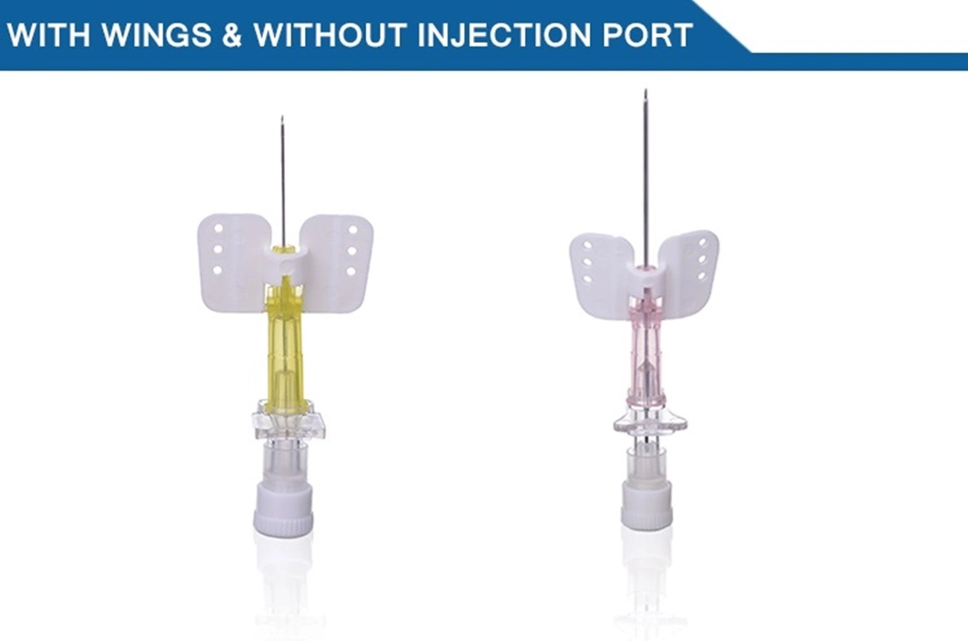 Medical Disposable All Size IV Cannula with Wing Injection Port