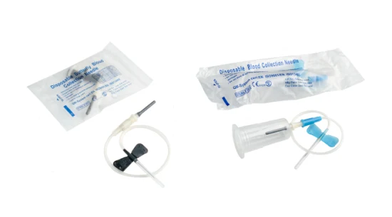 Jetable Medical Scalp Vein Set 18-25g Blood Collection Needle Butterfly Needle avec support