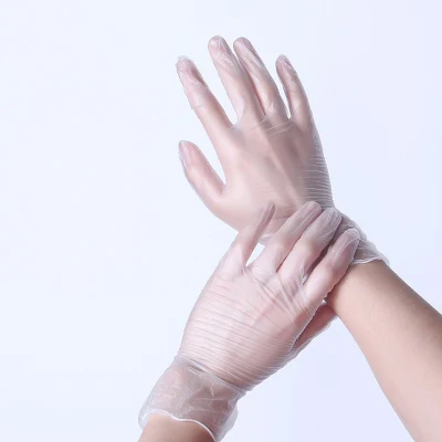 Gants en caoutchouc PVC micro-élastiques transparents de 9 pouces Gants médicaux jetables en latex